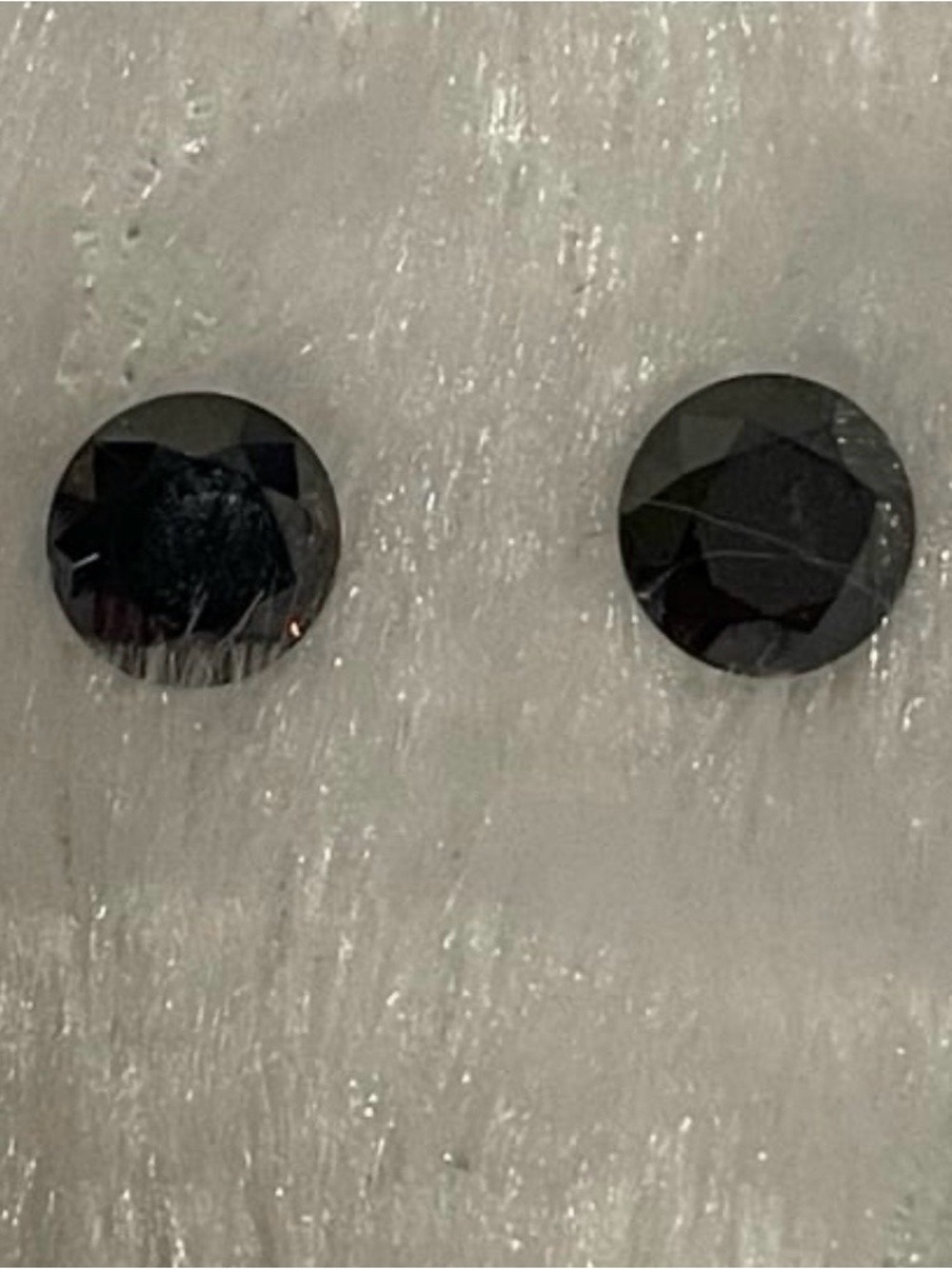 2 black Moissanites 1.0ct 6.5mm each